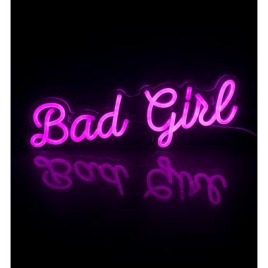 Неоновая вывеска Bad Girl / Неоновый светильник Ledcube Bad Girl/ гибкая неоновая надпись